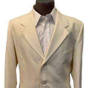Holborn Men's size 44R Cream Ivory wool blend suit coat jacket